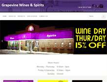 Tablet Screenshot of grapevinewines.com